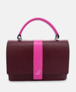 GA2806 Style Leather Handbag Bordo-Fucsia-Front