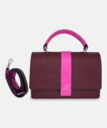 GA2806 Style Leather Handbag Bordo-Fucsia-Top