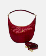 GA02 Style Leather Handbag Rosso - With Strap