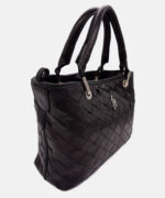 GA04 Style Leather Handbag Nero - Side